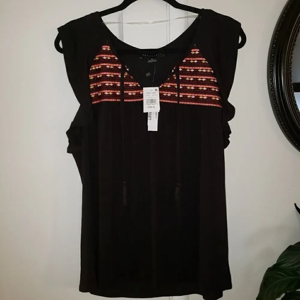 Sanctuary Wild Belle Embroidered Boho Top